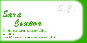 sara csupor business card