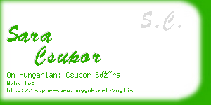 sara csupor business card